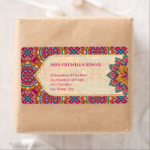 Cerise mandala rangoli ethnisches Muster lebendig (Insitu)