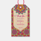 Cerise mandala rangoli Hochzeit personalisierter N Geschenkanhänger (Vorderseite)