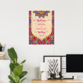 Cerise mandala rangoli Hochzeitsempfang Poster (Heimbüro)