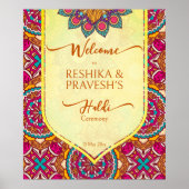 Cerise mandala rangoli Joint haldi Begrüßungszeich Poster (Vorne)