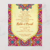 Cerise mandala rangoli Joint haldi Einladung (Rückseite)