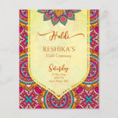 Cerise mandala rangoli mehndi Haushaltseinladung (Vorderseite)