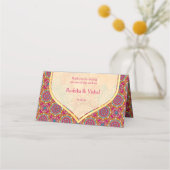 Cerise mandala rangoli mehndi Platzkarten (Rückseite)