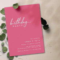 Cerise Pink | Einfache moderne Typografie Geburtst