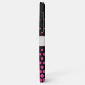 Cerise Polka Dot Elegant Modernes Schwarz Case-Mate iPhone Hülle (Hinten/Links)