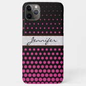 Cerise Polka Dot Elegant Modernes Schwarz Case-Mate iPhone Hülle (Rückseite)