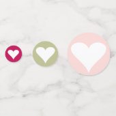 Cerise Watercolor Floral & Hearts Confetti Konfetti (Rückseiten)