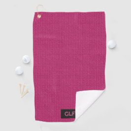 Cerise Wool Strick mit Initialen / Kurze Namensmar Golfhandtuch