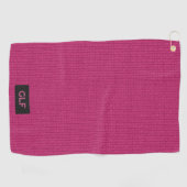 Cerise Wool Strick mit Initialen / Kurze Namensmar Golfhandtuch (Horizontal)