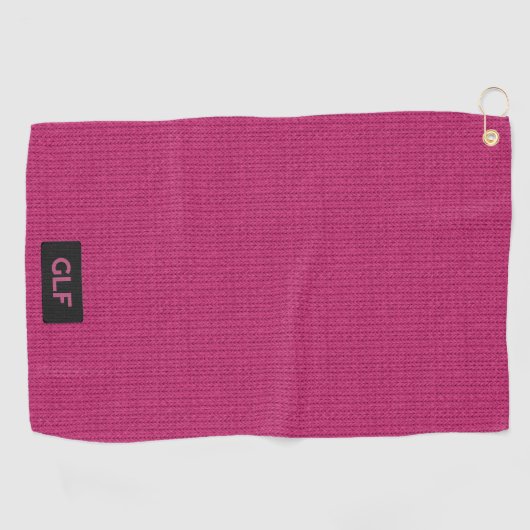 Cerise Wool Strick mit Initialen / Kurze Namensmar Golfhandtuch (Horizontal)