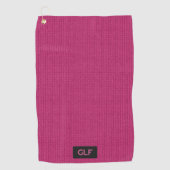 Cerise Wool Strick mit Initialen / Kurze Namensmar Golfhandtuch (Vorderseite)