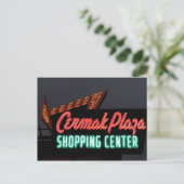 Cermak Plaza, Neon Sign in Berwyn Il. Postkarte (Stehend Vorderseite)