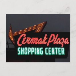 Cermak Plaza, Neon Sign in Berwyn Il. Postkarte