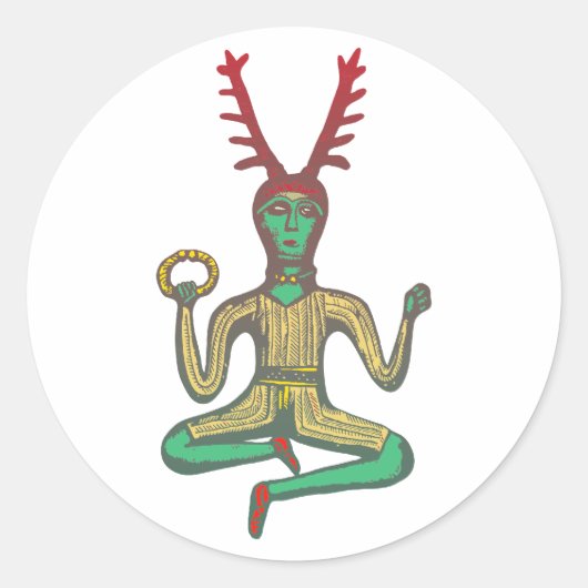 Cernunnos keltischer Gott celtic god Runder Aufkleber (Vorderseite)