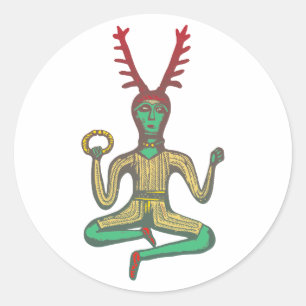 Cernunnos keltischer Gott celtic god Runder Aufkleber