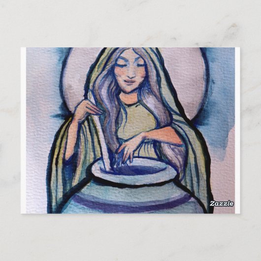 Cerridwen Crone Hexe Postkarte (Rückseite)