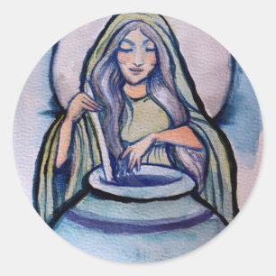 Cerridwen Crone Hexe Runder Aufkleber