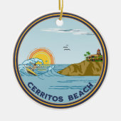 Cerritos Beach Baja Mexiko Weihnachtssurfer Keramik Ornament (Vorne)