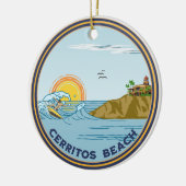 Cerritos Beach Baja Mexiko Weihnachtssurfer Keramik Ornament (Links)