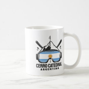 Cerro Catedral Argentinien Skigebiet Retro-Skifahr Kaffeetasse