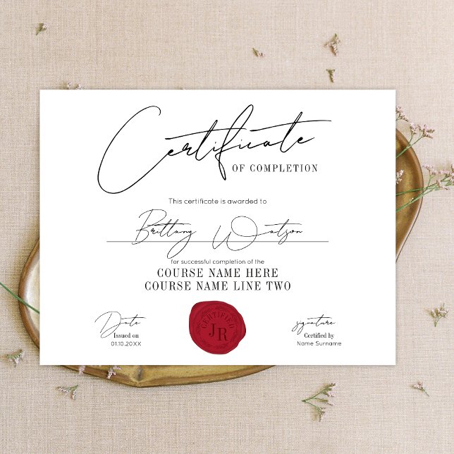 Certificate Award Elegantes Diploma Red Wax Siegel (Von Creator hochgeladen)