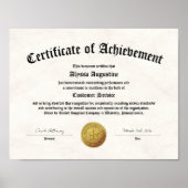 Certificate of Achievement Print Poster (Vorne)