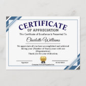 Certificate of Appreciation – Professional Recogni Begleitkarte (Vorderseite)
