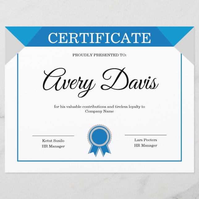 Certificate of Appreciation Template (Vorderseite)
