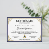  Certificate of Appreciation Template Classic Begleitkarte (Stehend Vorderseite)