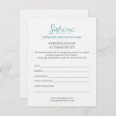 Certificate of Authenticity For Artwork Einladung (Vorne/Hinten)