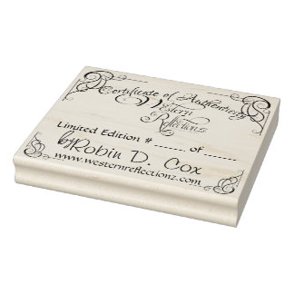 Certificate of Authenticity ~ Limited Edition Gummistempel