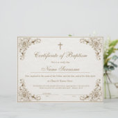 Certificate of Baptism, Baby Dedication (Stehend Vorderseite)