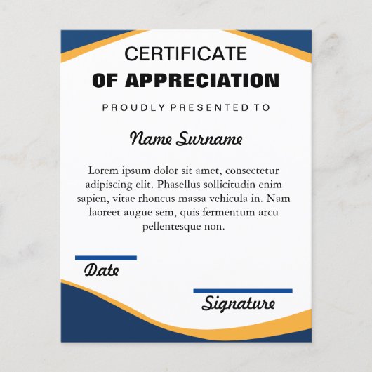 Certificate of Completion & APPRECIATION Template (Vorderseite)
