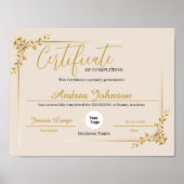 Certificate Of Completion Awards Script Golden Poster (Vorne)