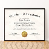 Certificate of Completion Print Poster