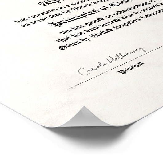 Certificate of Completion Print Poster (Ecke)