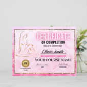 Certificate of Completion Template, Body Sculpting (Stehend Vorderseite)