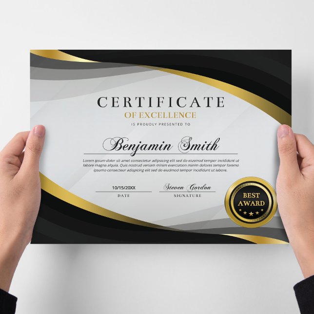 Certificate of Excellence Black & Gold Award (Von Creator hochgeladen)