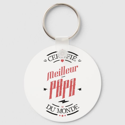 Certifié meilleur papa schlüsselanhänger (Vorderseite)