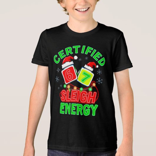 Certified 6‑7 Sleigh Energy gen alpha meme Tri-Blend Shirt (Vorderseite)