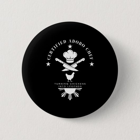 Certified Adobo Chef New Filino Graphics Statement Button (Vorderseite)