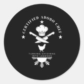 Certified Adobo Chef New Filino Graphics Statement Runder Aufkleber (Vorderseite)