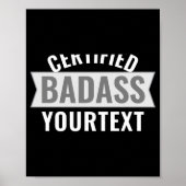 Certified Bad Modern Black White Funny Unique  Poster (Vorne)