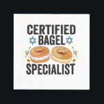 Certified Bagel Specialist Funny Jewish Hanukkah Serviette<br><div class="desc">hanukkah,  passover, jiddisch, chanukah, jüdisch, menorah, jew, gift, Geburtstag, Bagel</div>