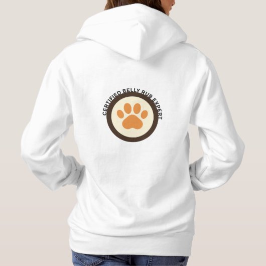 Certified Belly Rub Expert – Funny Dog Lover Hoodie (Rückseite)