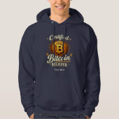 Certified Bitcoin Believer Hoodie – Custom Name (Vorderseite)