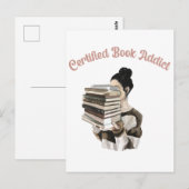 Certified Book Addict Postkarte (Vorne/Hinten)