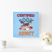 Certified Book Addict Quadratische Wanduhr (Zuhause)