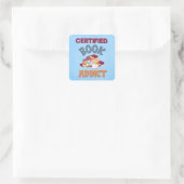 Certified Book Addict Quadratischer Aufkleber (Tasche)
