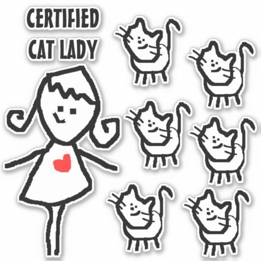 Certified Cat Lady Aufkleber (Vorderseite)